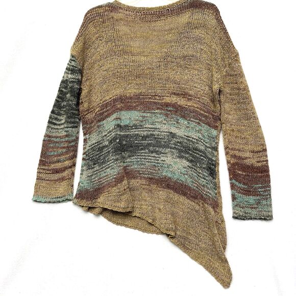 PrAna Pullover Sweater Womens Medium Knit Asymmetrical Vignette Wrap Brown - Picture 4 of 9